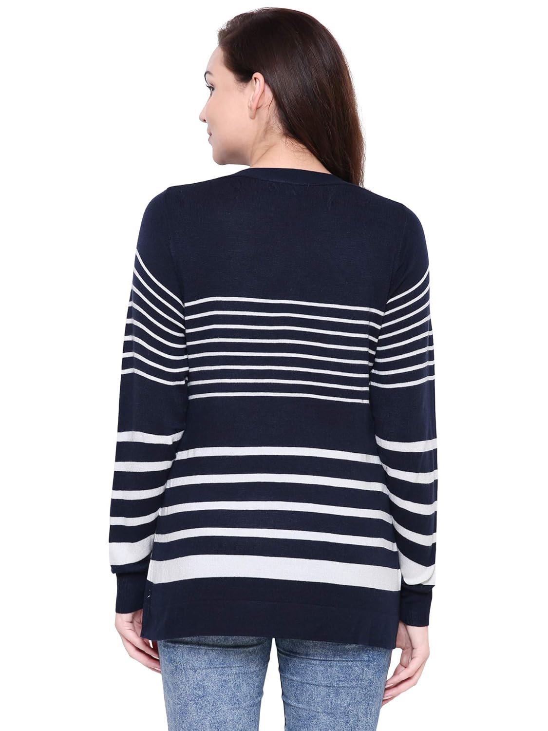 mansicollections blue with white stripes sweater for women
