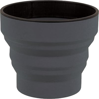 Lifeventure Silicon Ellipse Collapsible Mug Graphite Camping Travel