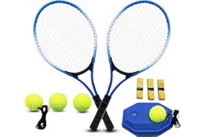 ZHUOKECE 21" Tennis Rackets for Kids, 2 Players Junior/Youth Recreational Tennis Rackets Set for Beginners and Professional with 4 Tennis Balls, 3 Overgrips, 1 Tennis Bag