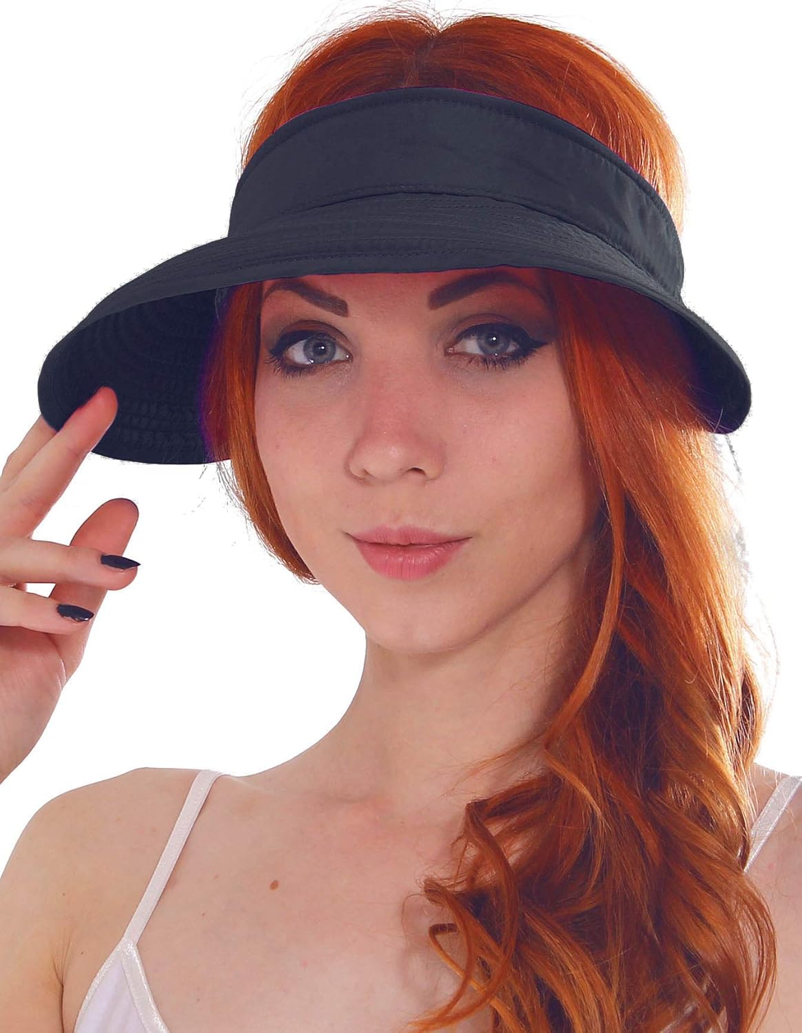 Simplicity Women's UPF 50+ UV Sun Protective Convertible Beach Hat Visor Black at  Women’s Clothing store