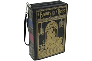 THINGS2DIE4 Elegant Literary Novelty Clutch Purse Collection: Book-Shaped Handbags with Crossbody and Wrist Strap Options