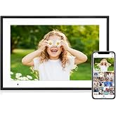 Digital Picture Frame 10.1 Inch Digital Photo Frame 32GB Storage, WiFi Picture Frame with1280x800 IPS Touch Screen, Auto-Rotate Photo Frame Share Your Photos and Videos via AiMOR App, Black