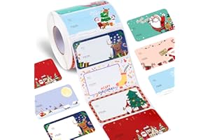 HUNANYUME 800 Pieces Christmas Tags Christmas Gift Labels Self Adhesive Christmas Gift Stickers, to and from Christmas Labels for Christmas Holiday Present Decorations, 8 Styles