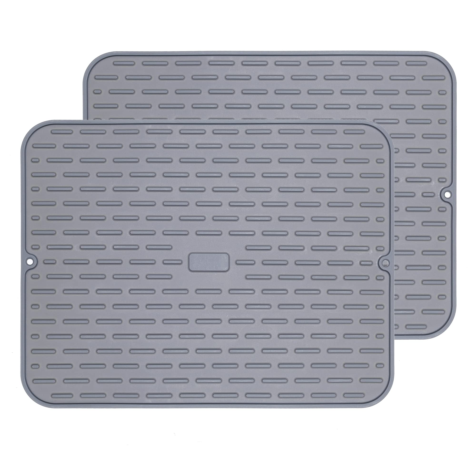 To encounter Silicone Dish Drying Mat -Large 17" x 13" - Set of 2 Flexible Rubber Drying Mat, Heat Resistant Silicone Trivet, Counter Top Mat, Dish Draining Mat, Sink Mat