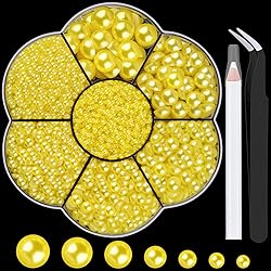 Nail Art Flat Back Half Round Pearl Kits 21, 1 Box