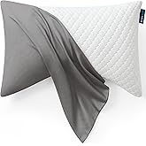 Sidney Sleep Mini Size Curved Pillow Covers - Full Length Zipper Closure - Premium Soft Brushed Microfiber (Travel Mini, Silver Grey)