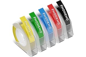 Embossing Label Tapes Replacement for Dymo Label Maker Refills, 3/8 Inch 3D Plastic Label Maker Tape for Dymo Organizer Xpres