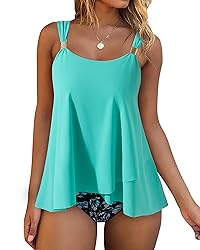 RXRXCOCO Women Tankini Bathing Suits Ruffle High