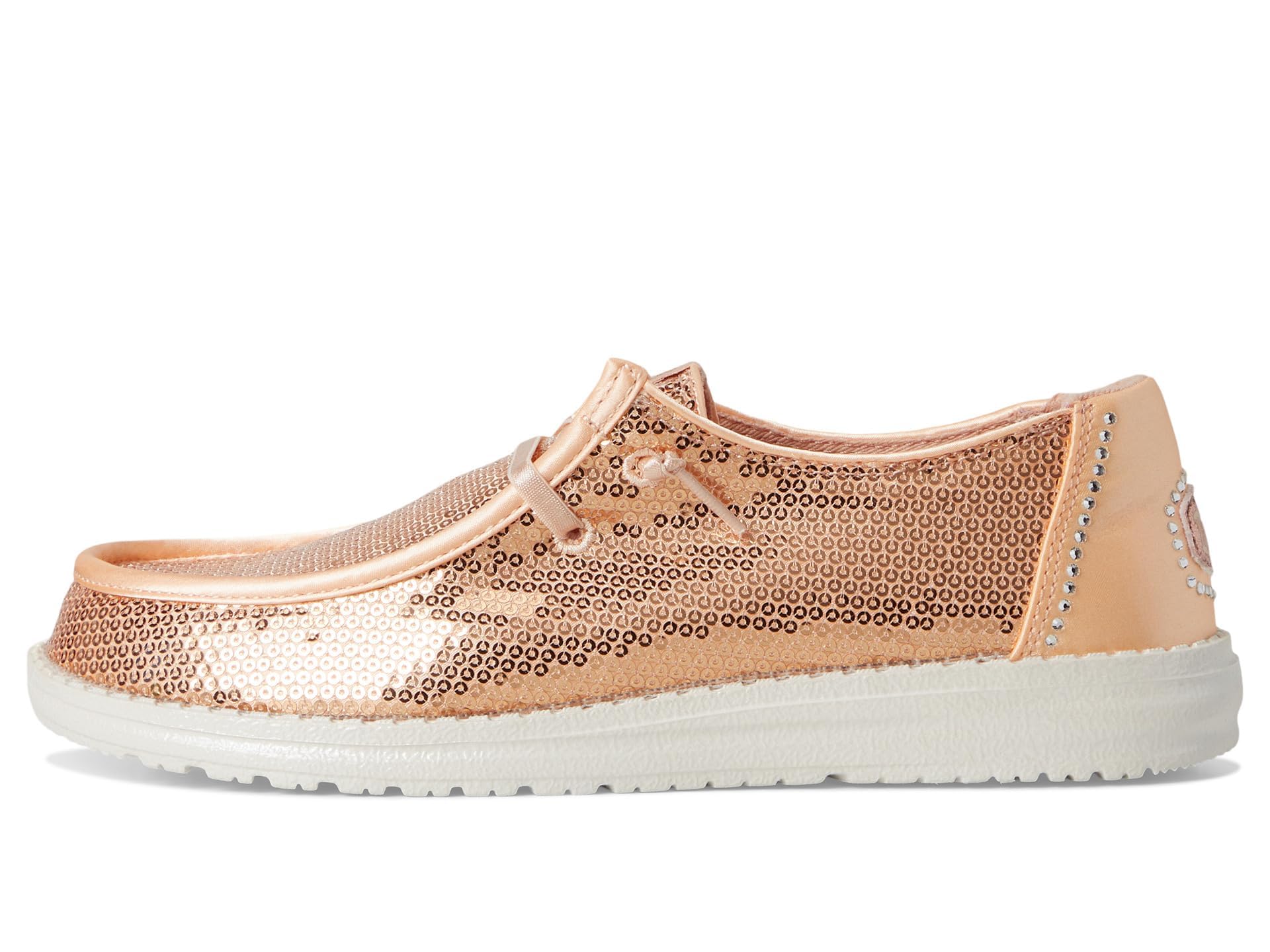 HEYDUDE Womens Wendy Disco Sequin Blush 11 Medium