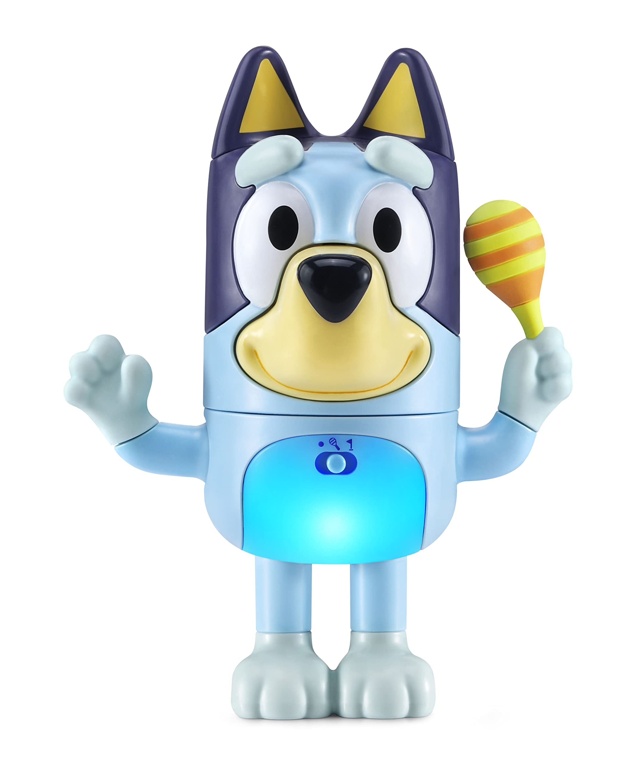 VTech Shake It Bluey, Official Character, Interactive Toddler Toy with Music, Sounds and Phrases from the TV show, Educational Learning Gift for Kids Age 3+, English Version, Blue