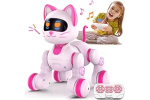 Nicmore Robot Cat Interactive Toys for Girls: Remote Control Pet for Kids Age 4-6 Gifts for 3 4 5 6 7 8 Year Old Gilrs RC Toys with Touch Sensing Gestures Christmas Birthday Gift Ideas