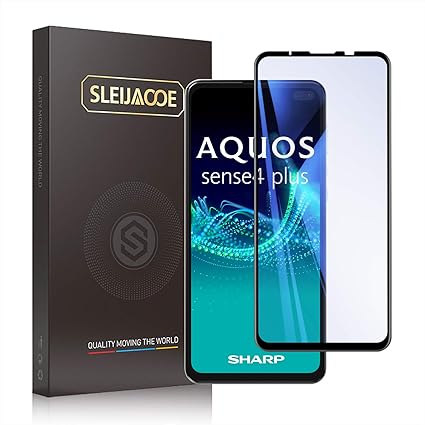 Amazon Aquos Sense4 Plus ガラスフィルムsleijaooe ブルーライトカット 3d全面保護 アクオスセンス4 プラス フィルム 強化ガラス 保護フィルム 液晶保護フィルム3dラウンドエッジ仕上げ 端欠け防止 日本旭硝子素材 9h 高透過率 貼り付けやすい 気泡無し 撥油性
