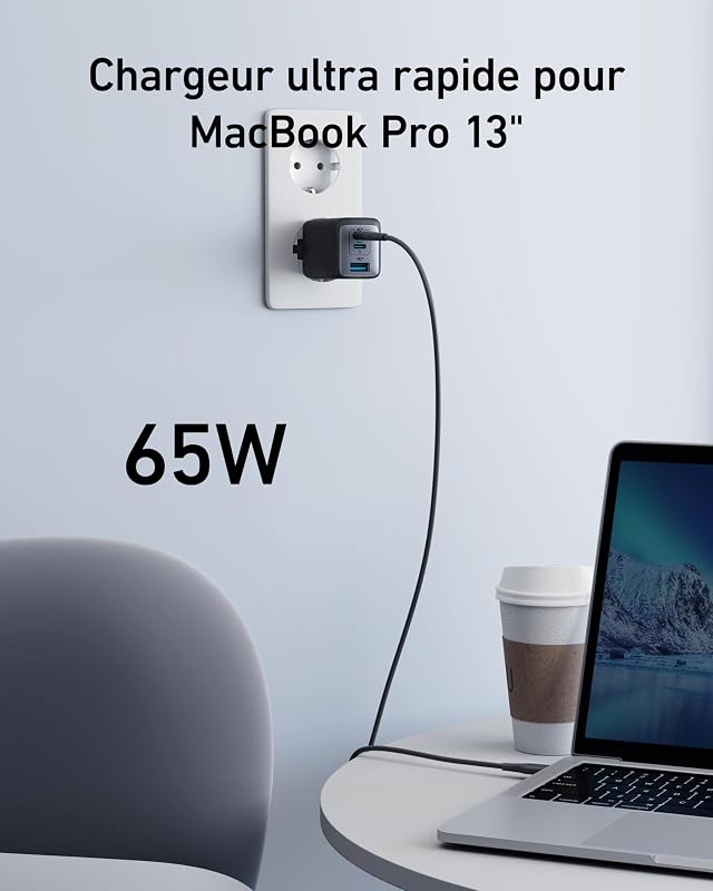 Chargeur USB C (Nano II 65W), Station 3 Ports