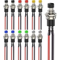 Interruttori A Pulsante Mini Micro - Set Da 10 Pezzi PBS-110 PBS-105B 1A 250V AC, Tappo Rosso NC - Foto 5