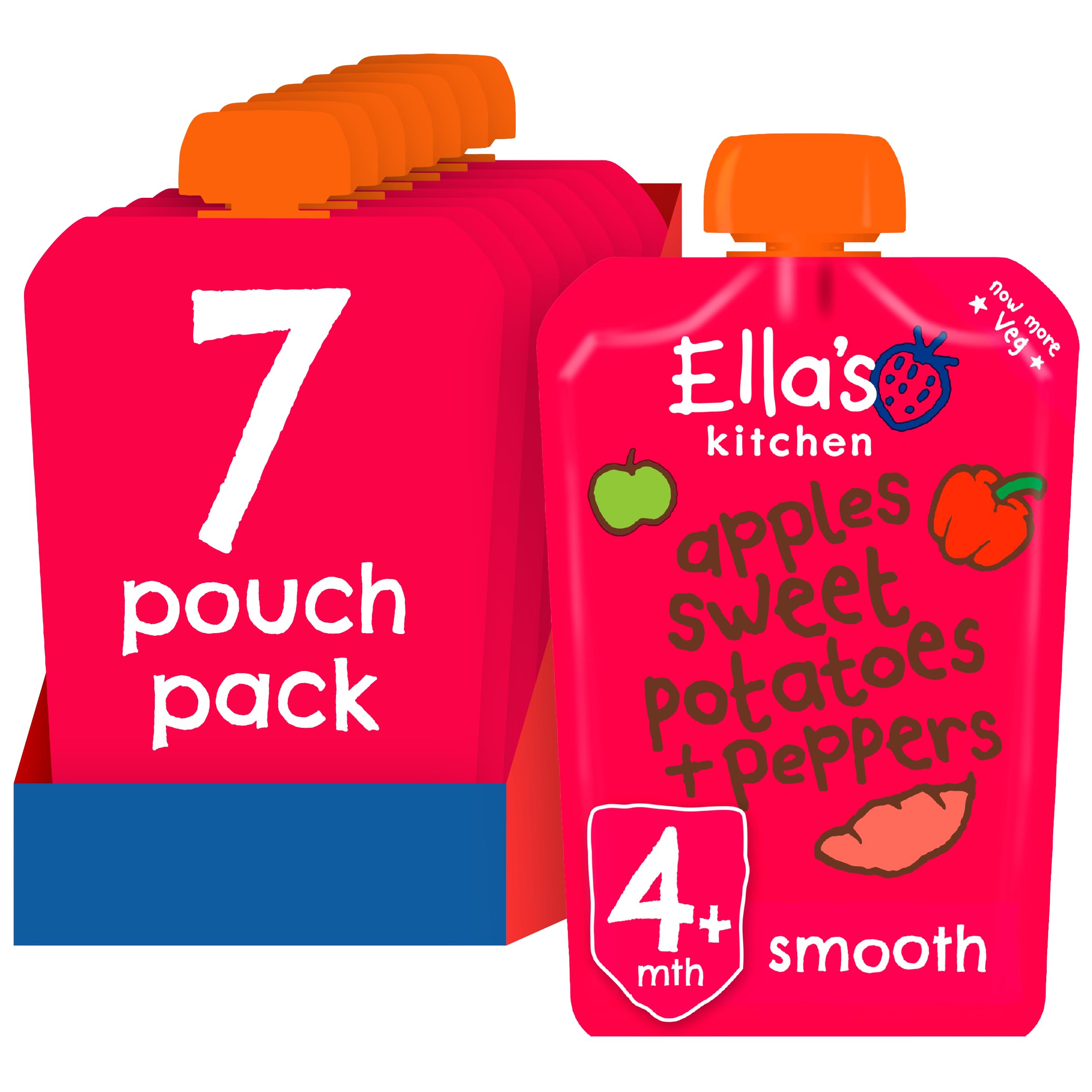 Ella's Kitchen Red Peppers/ Sweet Potatoes and Apples 120 g (Pack of 7) (Organic)