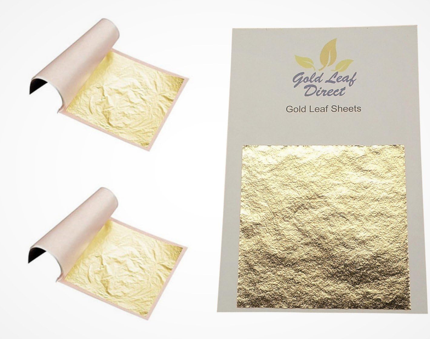 Pack of 50 Sheets 24 K Gold Base 45mm x 45mm by Gold Leaf Direct 2 X 25