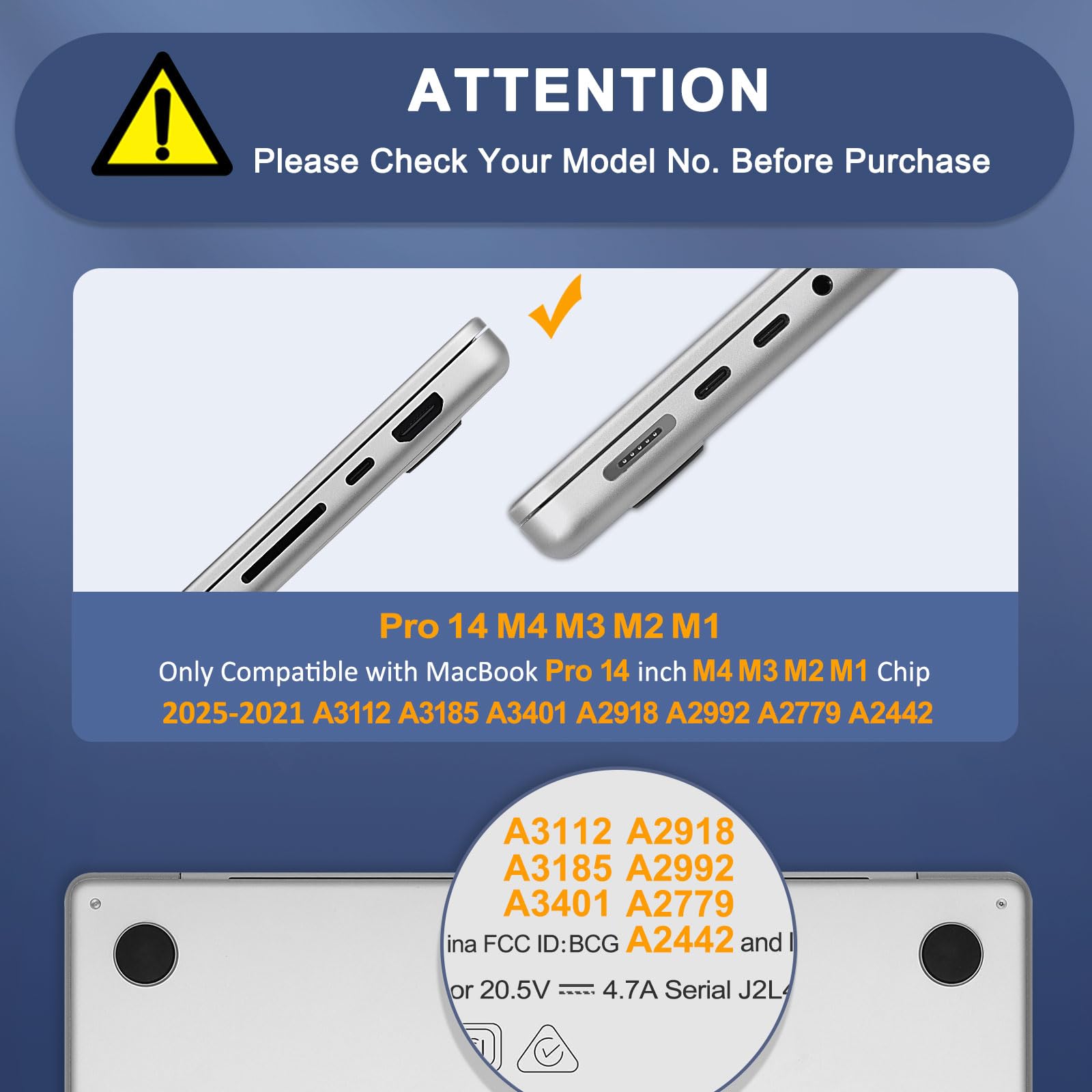 MOSISO Compatible with MacBook Pro 14 inch Case 2025 2024 2023 2022 2021 M4 M3 M2 M1 A3112 A3185 A3401 A2918 A2992 A2779 A2442, Plastic Hard Shell&Keyboard Cover&Screen Film&Pouch, Transparent