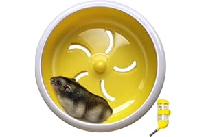 lazYYzal Hamster Wheel,Silent Hamster Wheel,Silent Wheel,Quiet Hamster Wheel,Super-Silent Hamster Exercise Wheel,Silent Hamster Wheel for Hamsters,Mice,Small Animals (Ф7 in,Yellow)