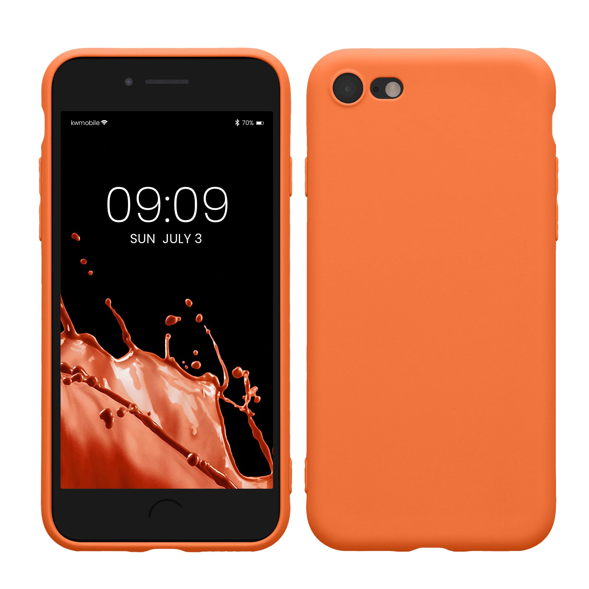 kwmobile Case for Apple iPhone SE (2022) / SE (2020) / 8/7 Case - Protective Slim TPU Phone Cover - Soft Matte Finish - Warm Apricot