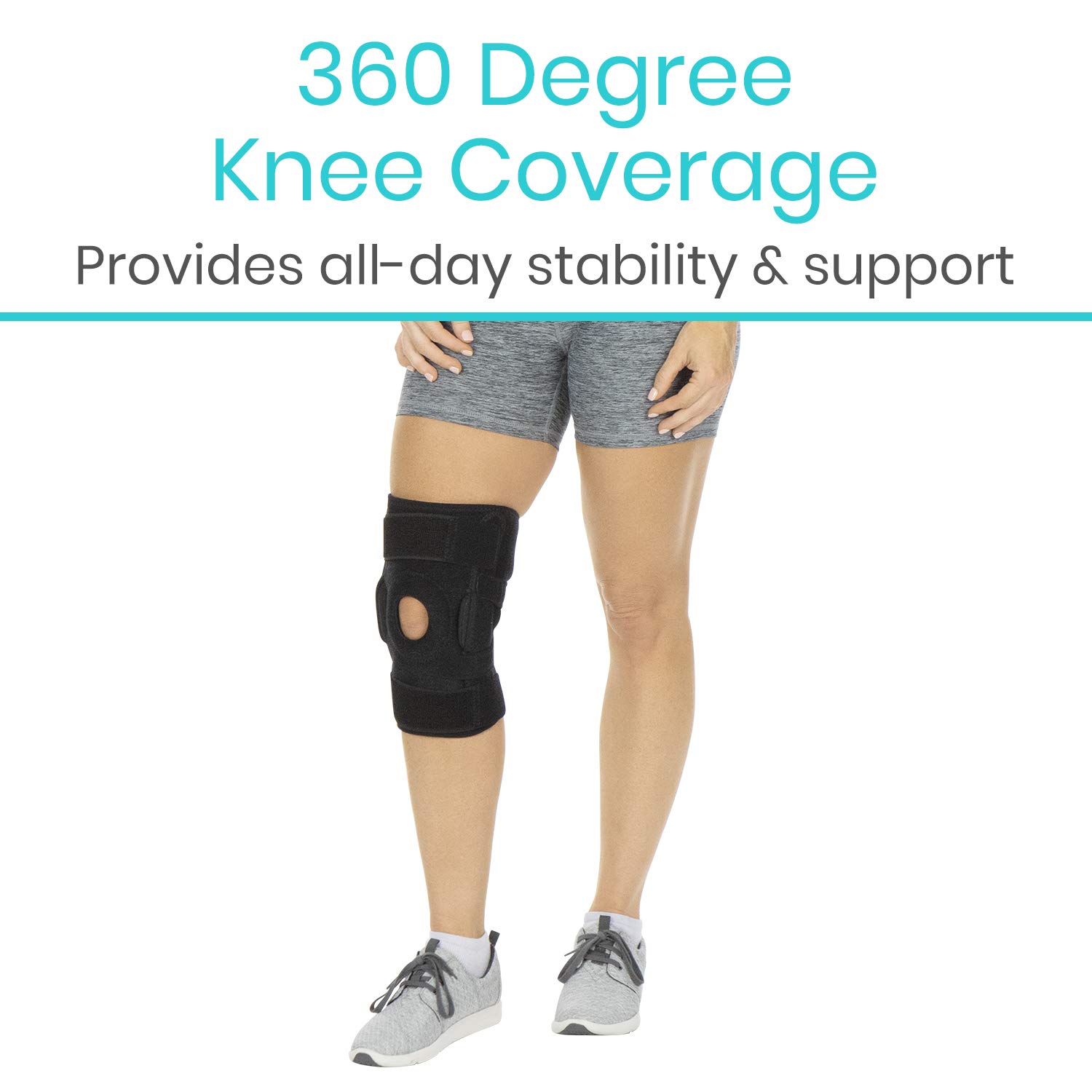 Mua Vive Hinged Knee Brace Adjustable Open Patella Support for