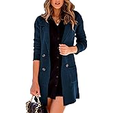 Danedvi Women Open Front Lapel Collar Cardigan Button Down Long Sweaters Cardigan Solid Outerwear Coats