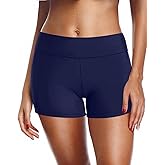 Zmart Women's 3" High Waisted Swim Shorts Full Coverage Swimsuit Bottoms Bathing Suit Boy Shorts