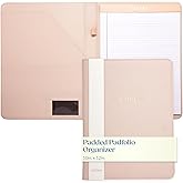 Deluxe Organizer Padded Padfolio, Portfolio Business Document Case with Ruled Letter-Size Perforated Writing Pad