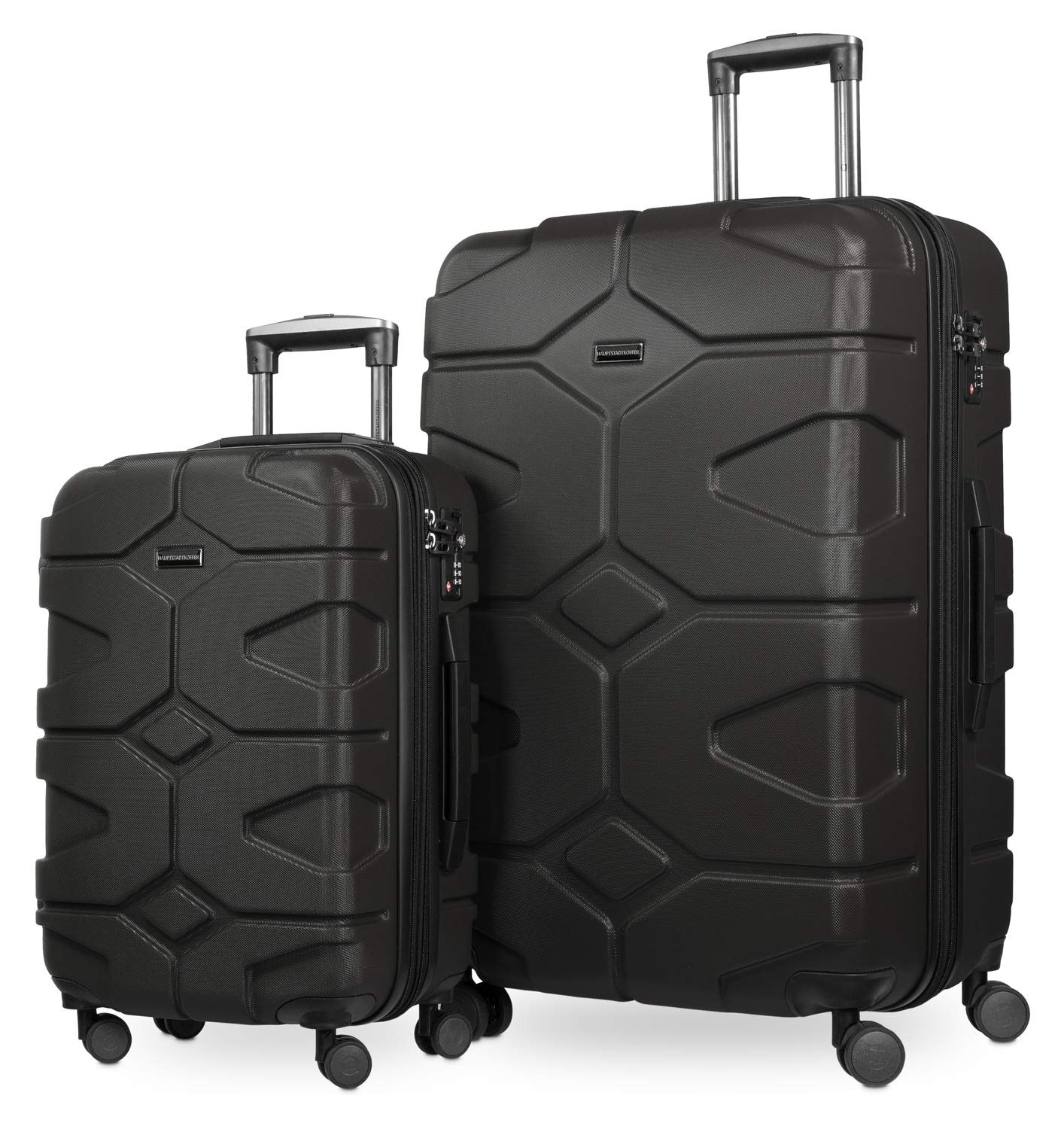 Hauptstadtkoffer - X-Kölln - Set of 2 Hard-side Luggages Trolley Expandable Suitcase 4 Wheel Spinner, TSA Lock, (S/L), Black