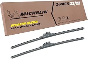 Michelin 19-2222SUBA Stealth Ultra Twin Pack 22 inch Wiper Blade Fits Select Chevrolet, Ford, GMC, Ram, Dodge, Cadillac, Buick, Chrysler, Lincoln, Model Years (2 Pack)