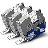 Labelwell 3-Pack HSe-231 11.7mm Compatible for Brother HSe-231 HSe231 HS-231 HS231 Heat Shrink Tube Label Tape Work with PT-D220 PT-D210 PT-E300 PT-H300 PT-E500 PT-E550W Label Maker, Black on White
