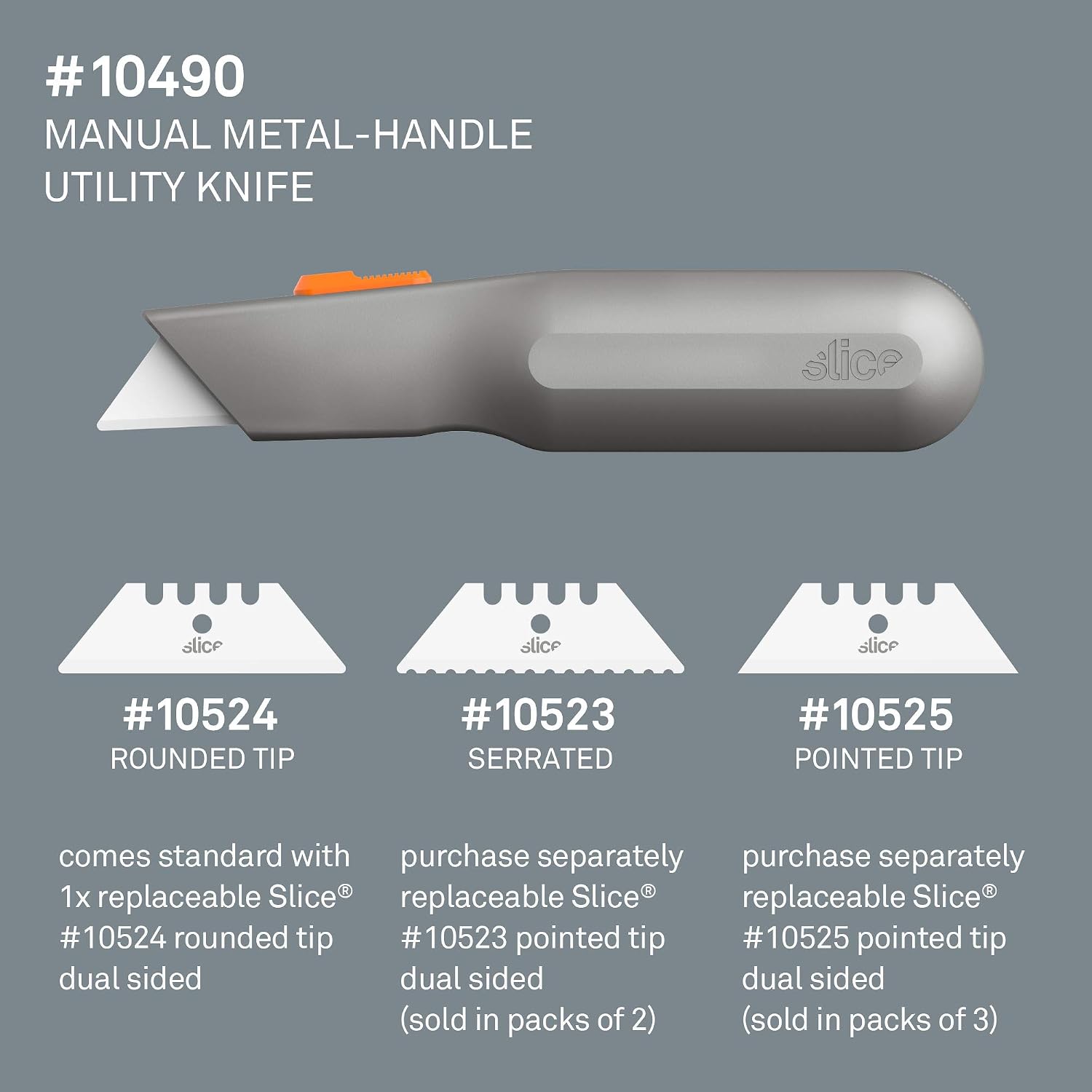 Slice 10490 Utility Knife, Finger Friendly Ceramic, 3 Cutting Depths, Heavy Metal Handle, Comfortable Grip, Stores Extra - Image 4