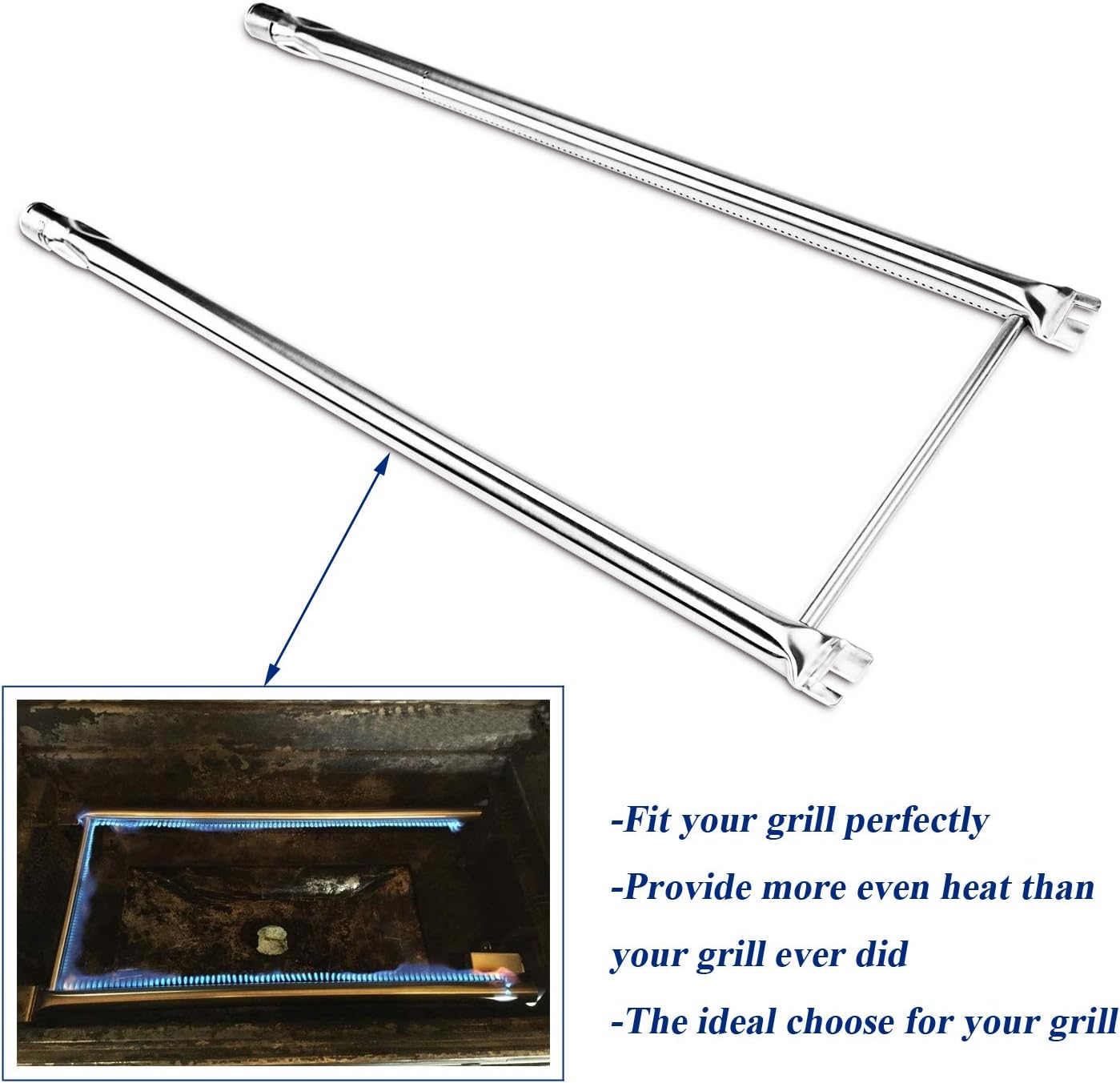 Utheer 7507 Grill Burner Tubes 27 Inch for Weber Spirit 210 Spirit E210 Spirit 200, Genesis Silver A, Spirit 500(with Side Mounted Control Panel) Grill Replacement Parts, Stainless Steel : Garden & Outdoor