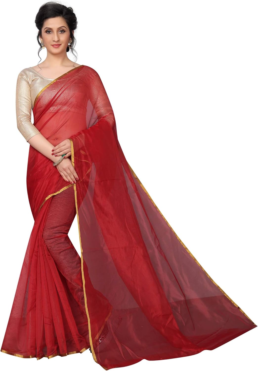 Women's Cotton Silk Saree With Blouse Piece