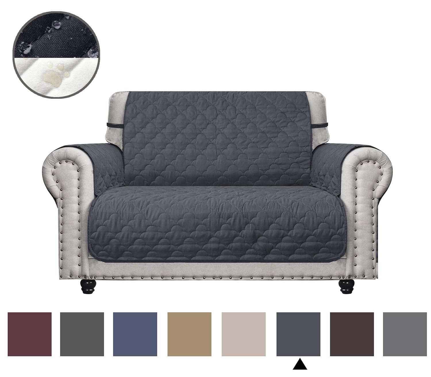 CHHKON Loveseat Cover Waterproof Quilted Furniture