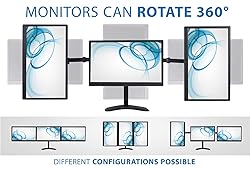 Mount-It! Triple Monitor Stand | 3 Monitor Stand