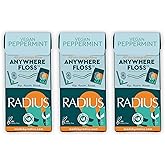 RADIUS Vegan Peppermint Anywhere Floss Travel Dental Floss for Oral Care Boost Non Toxic Tooth & Gum Protection (20 Single Us