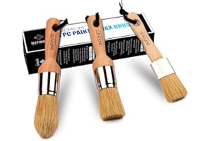 INFINITI ELEMENTZ Professional Chalk and Wax Paint Brush 3PC Set!!!! Large DIY Painting and Waxing Tool | Smooth, Natural Bristles | Folk Art, Home Décor, Wood Projects, Furniture, Stencils | Reusable (Small 3pc)