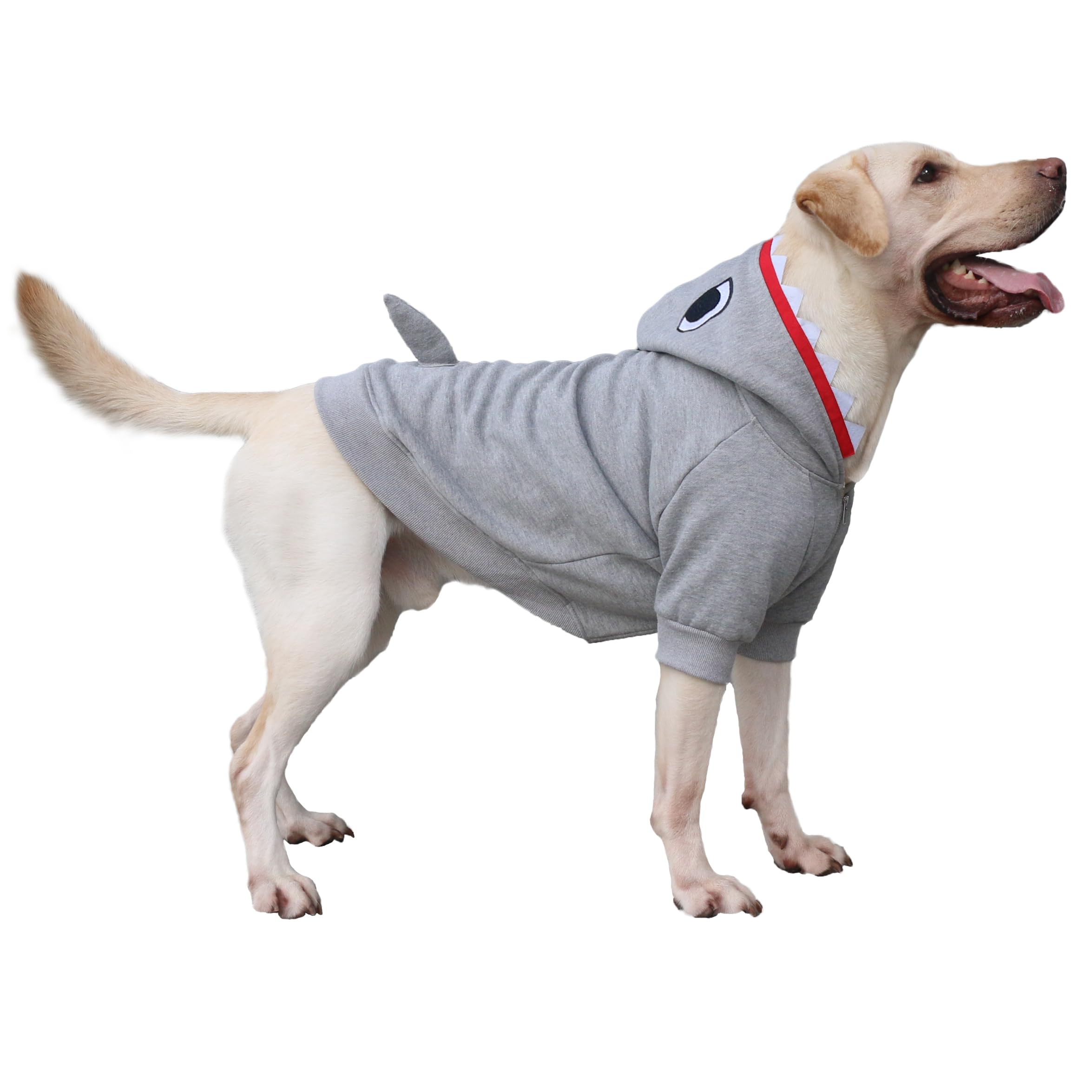 ARUNNERS Shark Christmas Holiday Costumes for Extra Large Dogs Jaws Hoodies Clothes Labrador Rottweiler Great Dane, Grey, 7X-Large