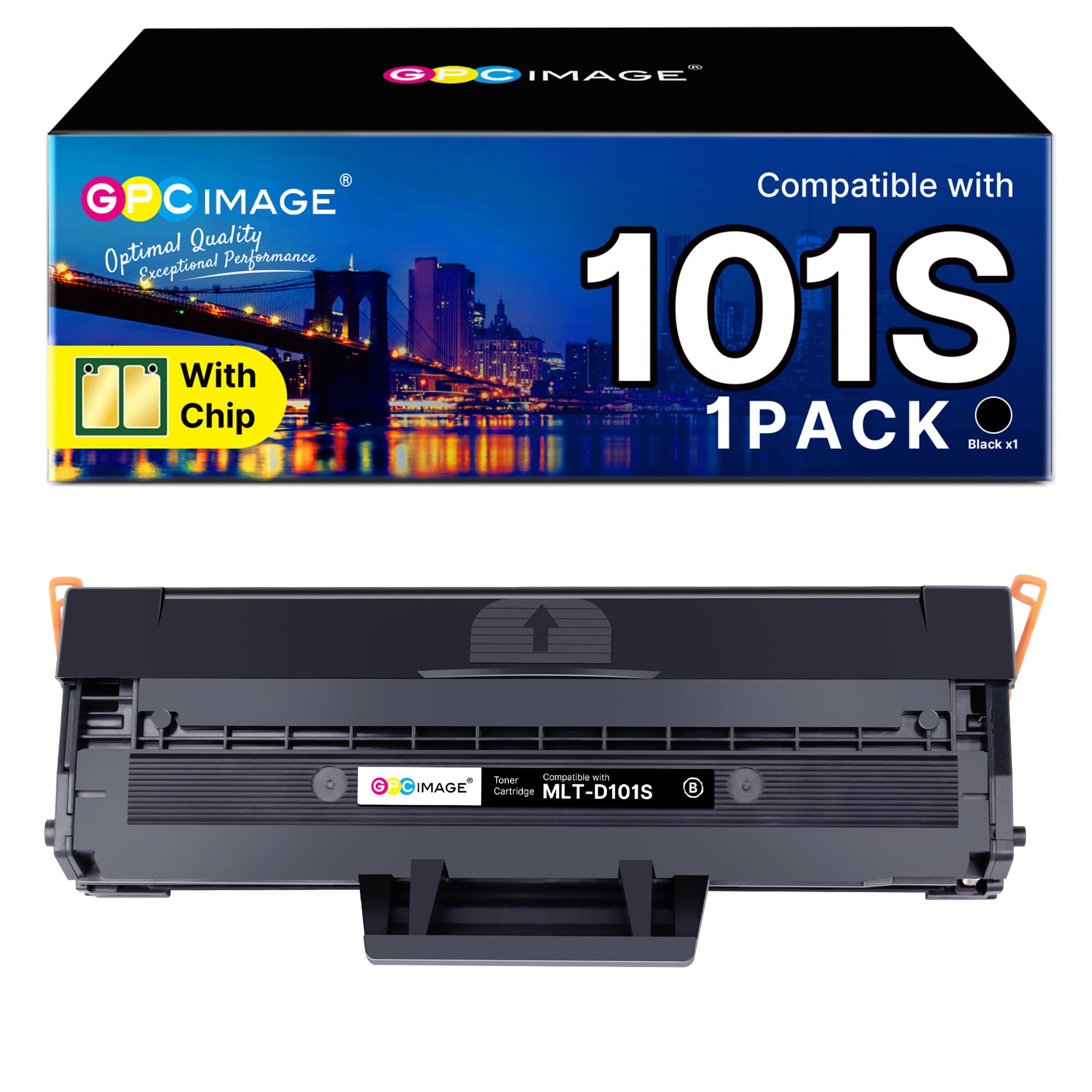 GPC Image MLT-D101S Black Toner Cartridge Compatible for Samsung MLT D101S MLT-D101S Toner for Samsung ML-2160 ML-2165 ML-2165W SCX-3405W SCX-3405 ML-2168 ML-2162 SF-760P SCX-3400 (Black, 1-Pack)