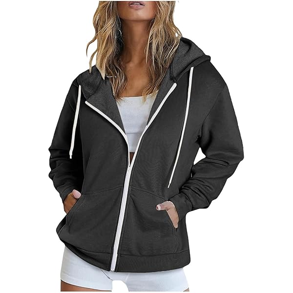 HGps8w Women's Zip Up Hoodies Casual Long Sleeve Hooded