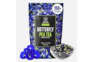 BLUE TEA - Butterfly Pea Flower Tea - 2.11 Oz (150+ Cups) | Black Deals Friday 2025 | Antioxidant Rich | Chemical Free - Herbal Tea - Caffeine free - Non Bitter - No Preservatives | Zipper Pack