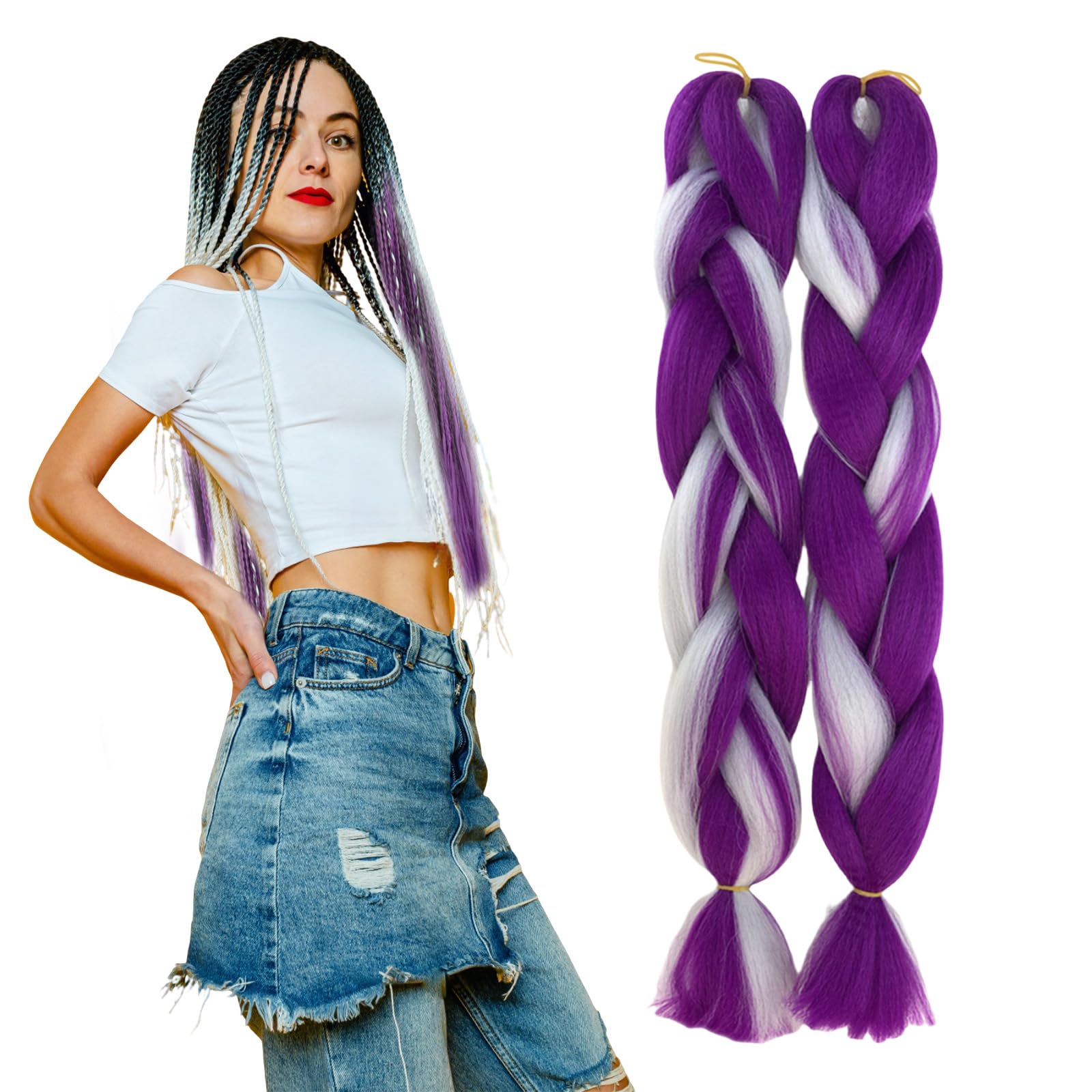 Ombre Braiding Hair 24inch Synthetic Kanekalon Hair Extensions Afro Crochet Braids Twist for Women 1528