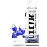 Liquid Pump - Glycerol and Arginine Nitrates for optimized pump pre-workout liquid caffeine free non stim pre-workout for energy and performance and nictic oxide booster | Blue Raspberry flavor