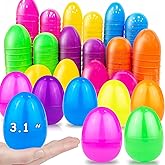 AMENON 3.1" Large Plastic Easter Eggs Bulk Easter Basket Stuffers Essentials 50 Pack Surprise Egg Empty 6 Spring Colors for Kids Toddlers Jumbo Fillable Eggs Hunt Games Party Favors Filling Treats