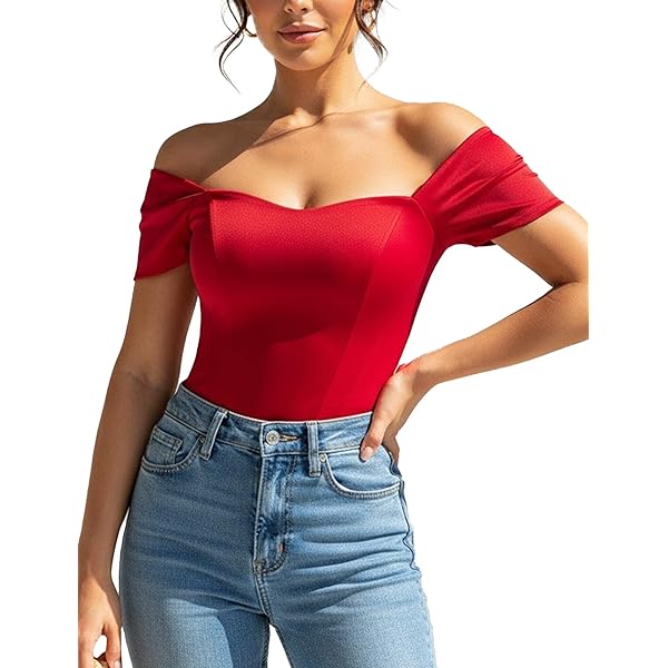 Amazon.com: xxxiticat Women's Off Shoulder Corset Top Short Sleeve