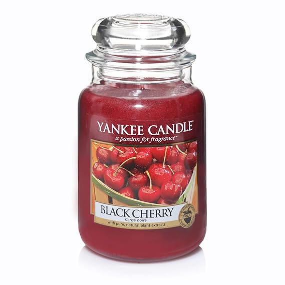 Yankee Candle Large Jar Scented Candle, Black Cherry, Up to 150 Hours
