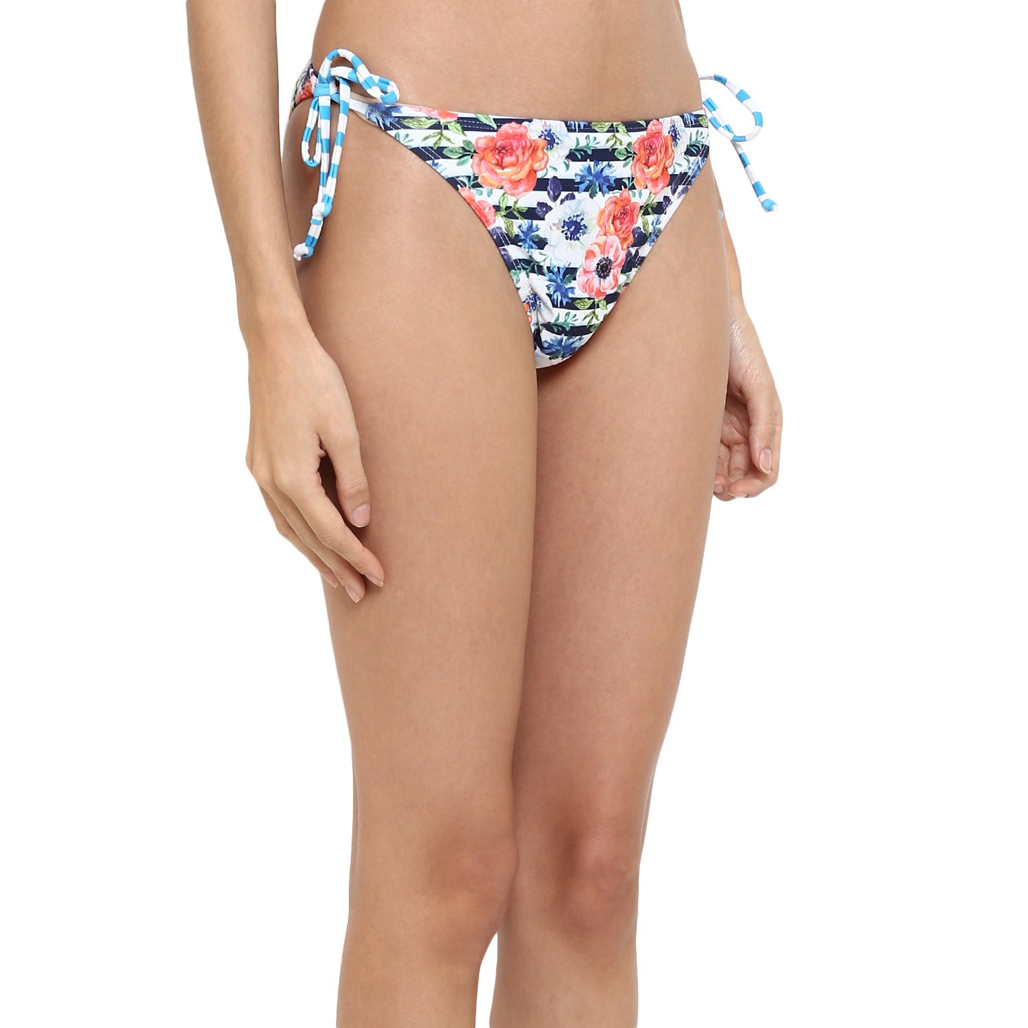 kvl womens printed bikini swimsuit bottom - white