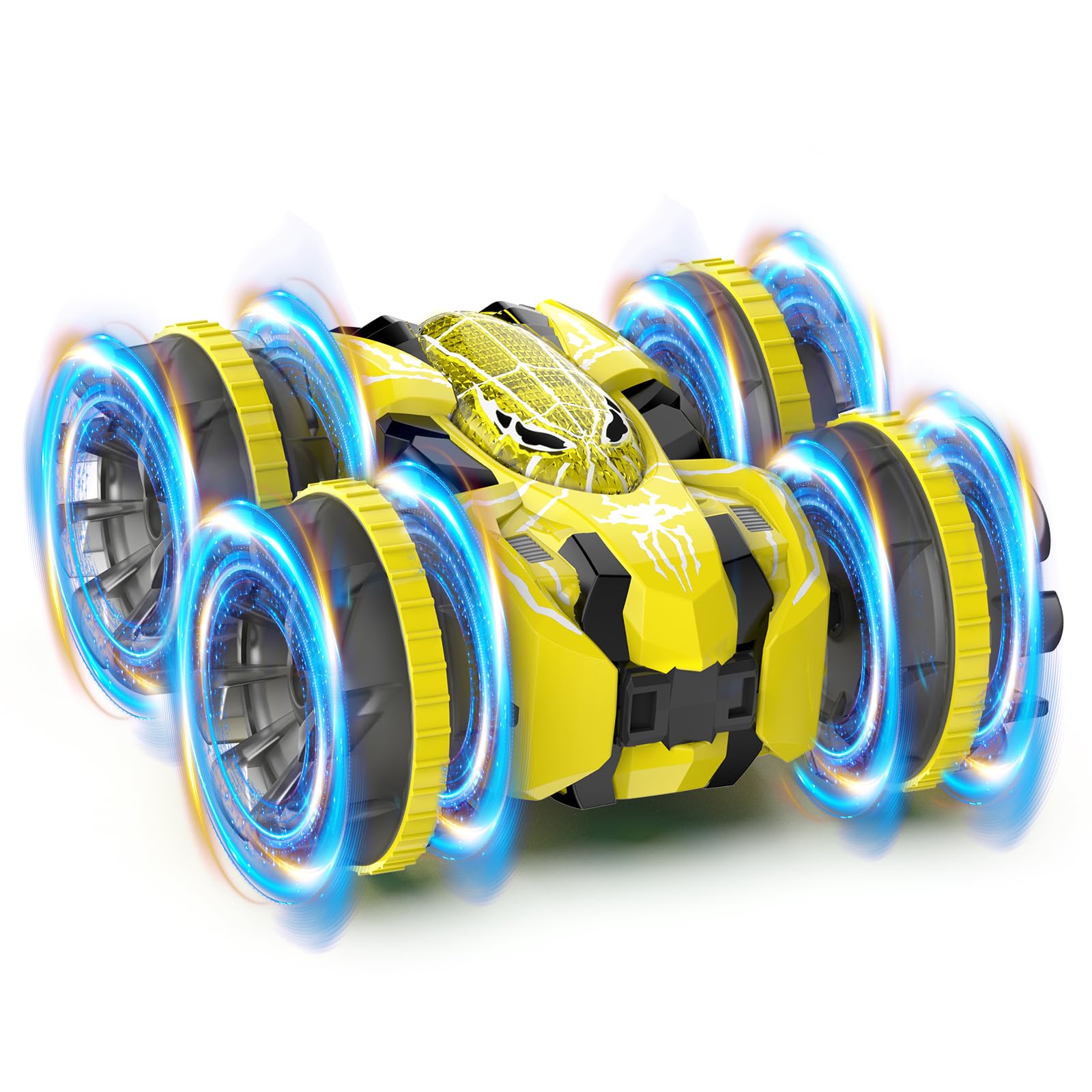 Photo 1 of **MISSING CONTROLLER** fygurso Waterproof Remote Control Car?4WD Amphibious 2.4 GHz RC Car Remote Control Boat?360°Rotation RC Stunt with LED Lights?Boys Girls Gifts All Terrain Water Beach Pool Toy Yellow