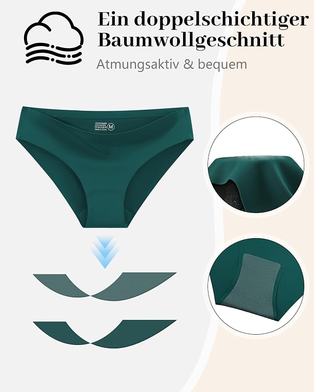 Seamless Unterwäsche Damen, 6er Pack Unsichtbare Hipster Slips — Foto 5 von 7