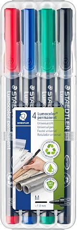 Staedtler 317 WP4 Lumocolor Permanent Pen 1.0 mm Assorted Pack 4
